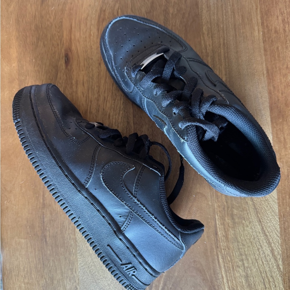 Nike Air Force 1 Low Black Leather Sneakers